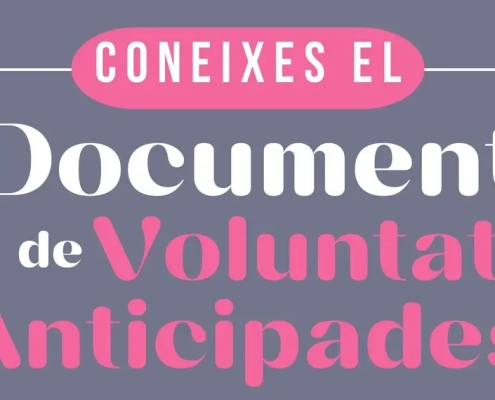 Capçalera del cartell de la conferència sobre el Document de Voluntats Anticipades.