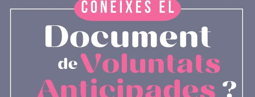 Capçalera del cartell de la conferència sobre el Document de Voluntats Anticipades.